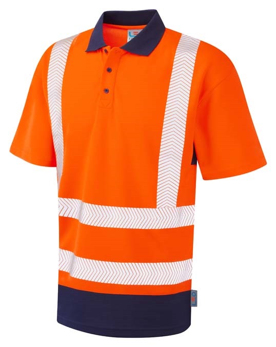 LEO WORKWEAR MORTEHOE ISO 20471 Cl 2 Dual Colour Coolviz Plus Polo Shirt
